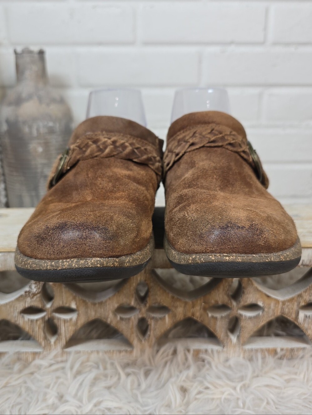 Aetrex Brown Suede Slip On Mule Size 8.5 - Picture 6 of 9